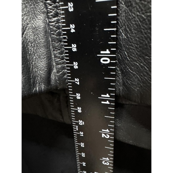 Vintage Donna Pelle‎ Leather Coat Womens Medium Black Long Trench Overcoat 90s - Picture 11 of 12